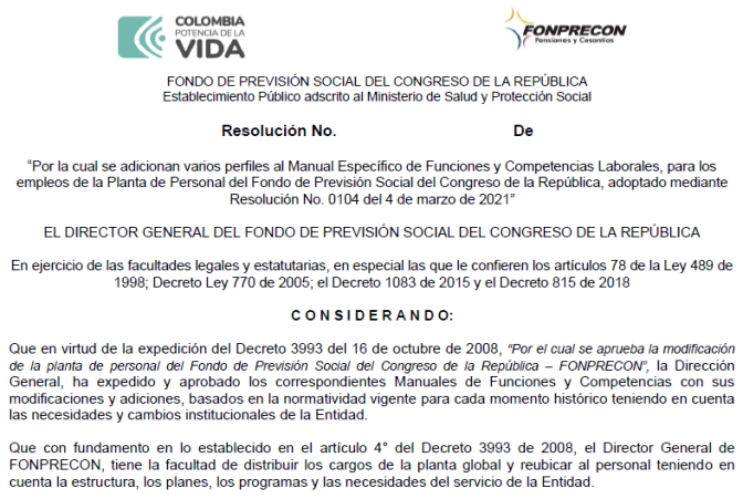 Proyecto de Resolución