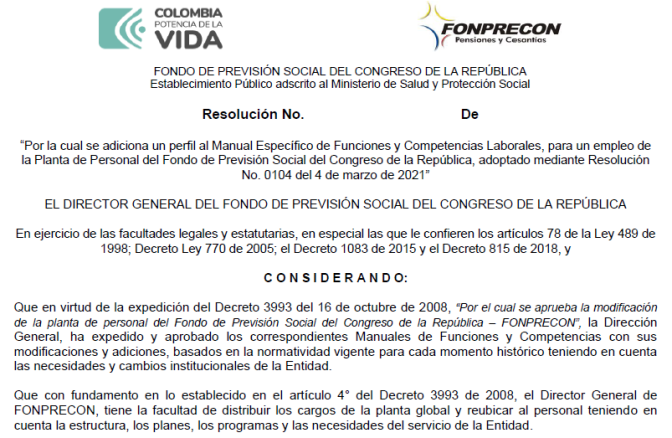 Proyecto de Resolución